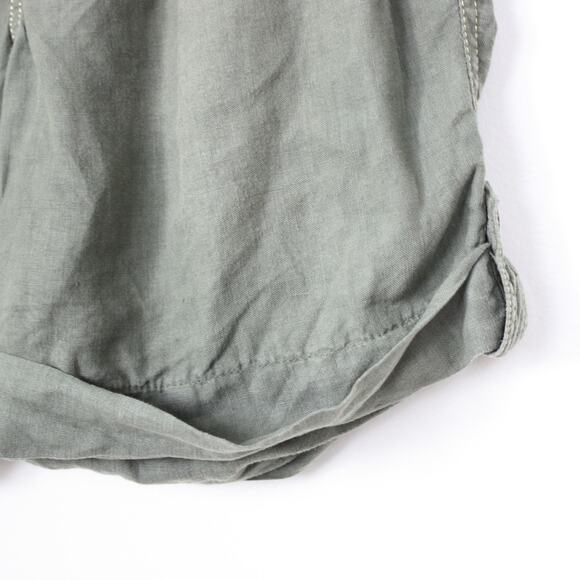 Y2K Guess Jeans Shorts Women's Size 23 Olive Green Linen - Picture 2 of 6